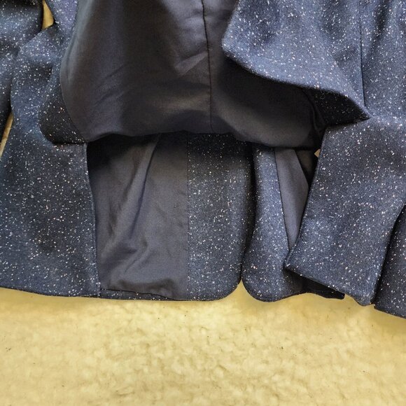 Loft Blazer Jacket 8 Speckled Navy Blue Academia Office Lined Preppy Old Money - Picture 9 of 10